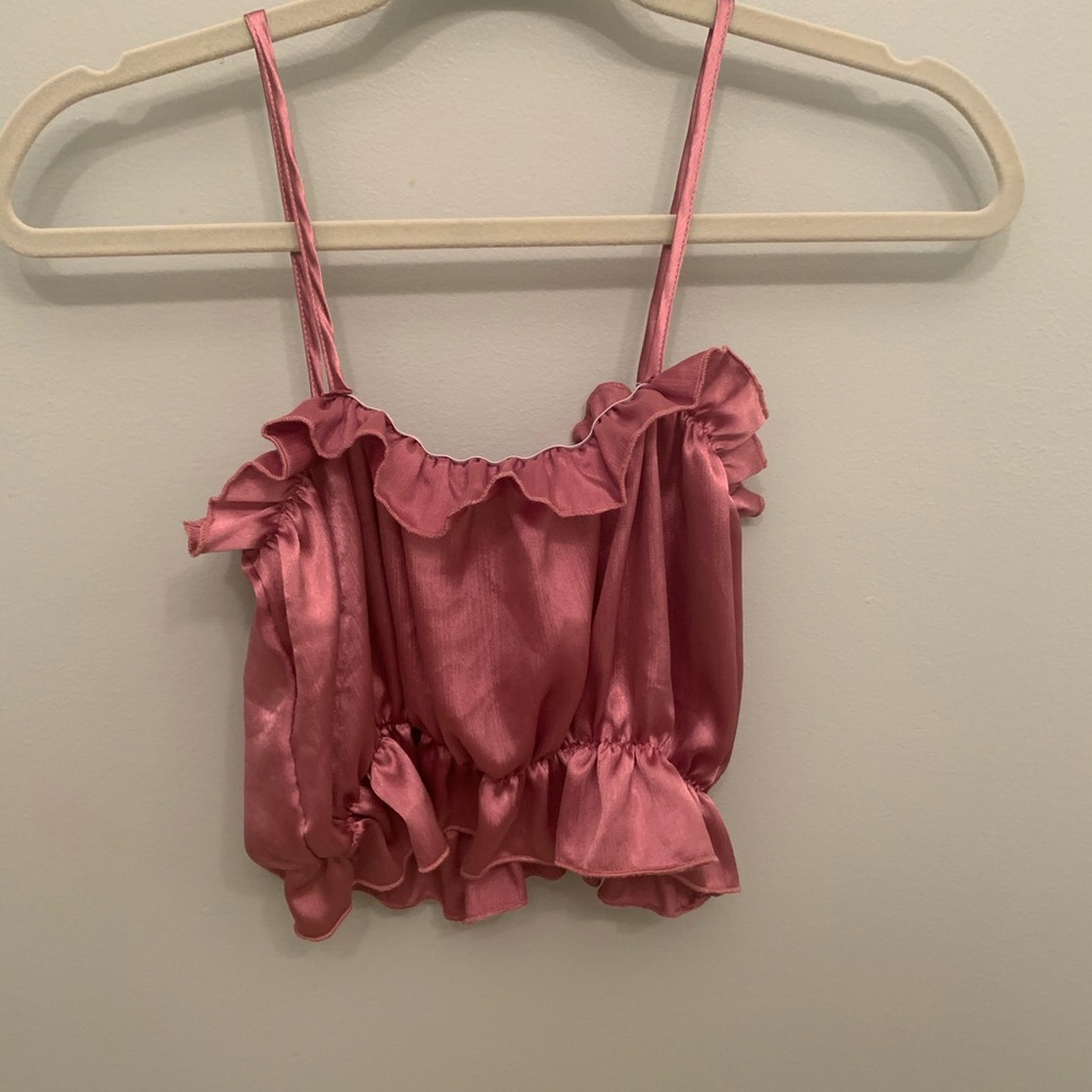 Pink silky tank